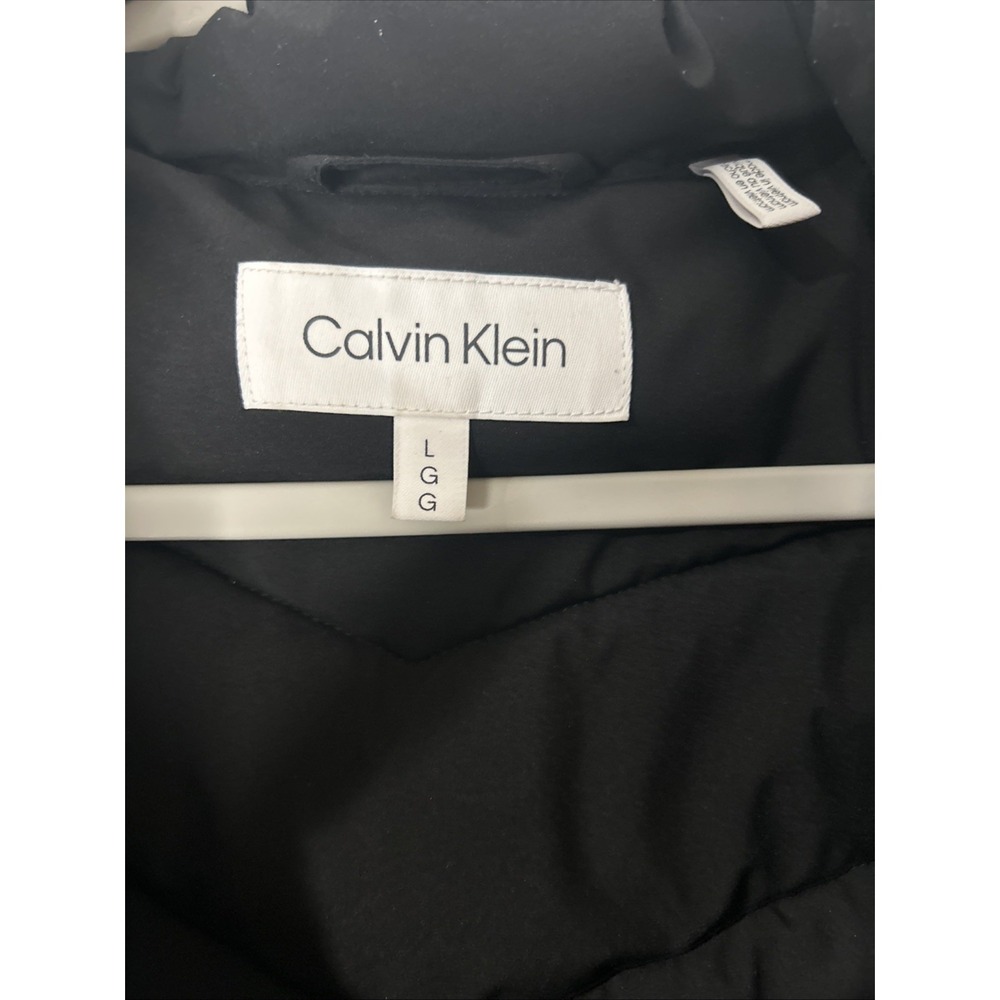 Calvin Klein Sorona Aura Black Hooded Puffer Jacket Mid-Length Women's Size Leg - Picture 2 of 16